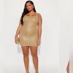 Fashion Nova Gold Mini Dress